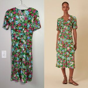 nobody’s child Green Floral Alexa Midi Dress